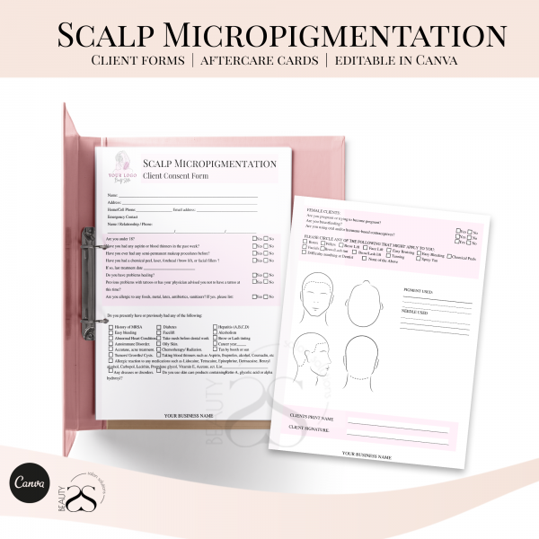 Scalp micropigmentation form template