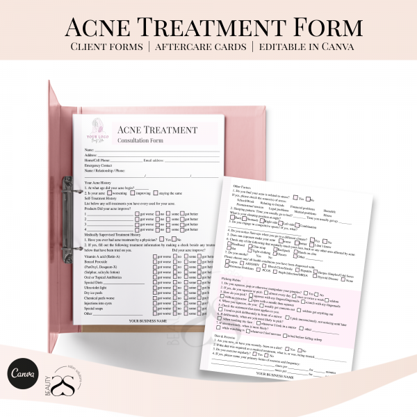 editable acne treatment forms