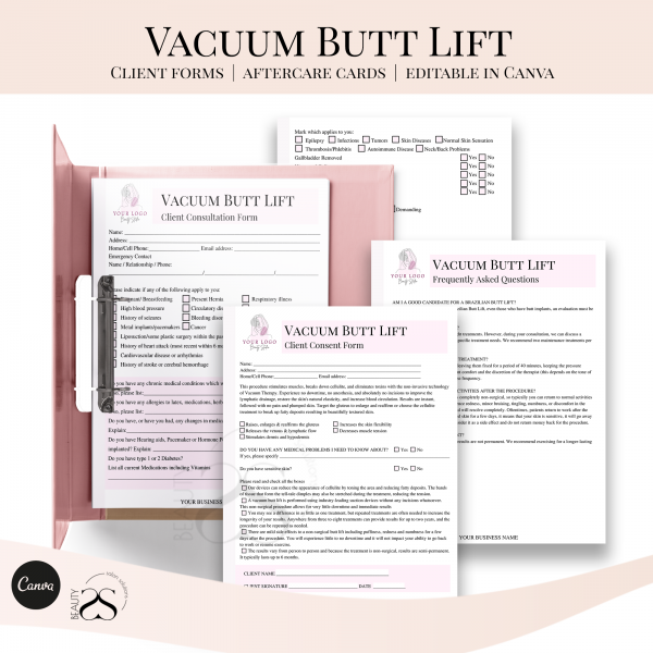 Vacuum butt lift forms